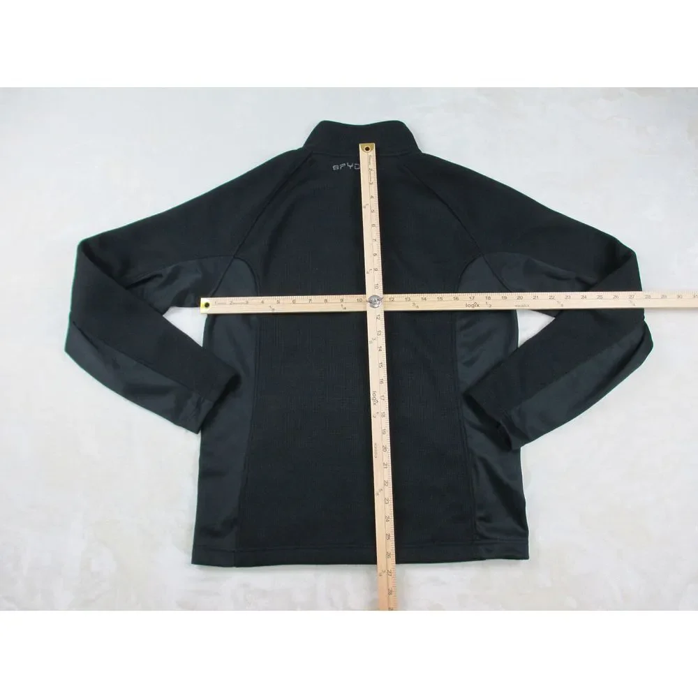 Spyder Sweater Mens Medium Black Full Zip Logo Outdoors‎ Casual*